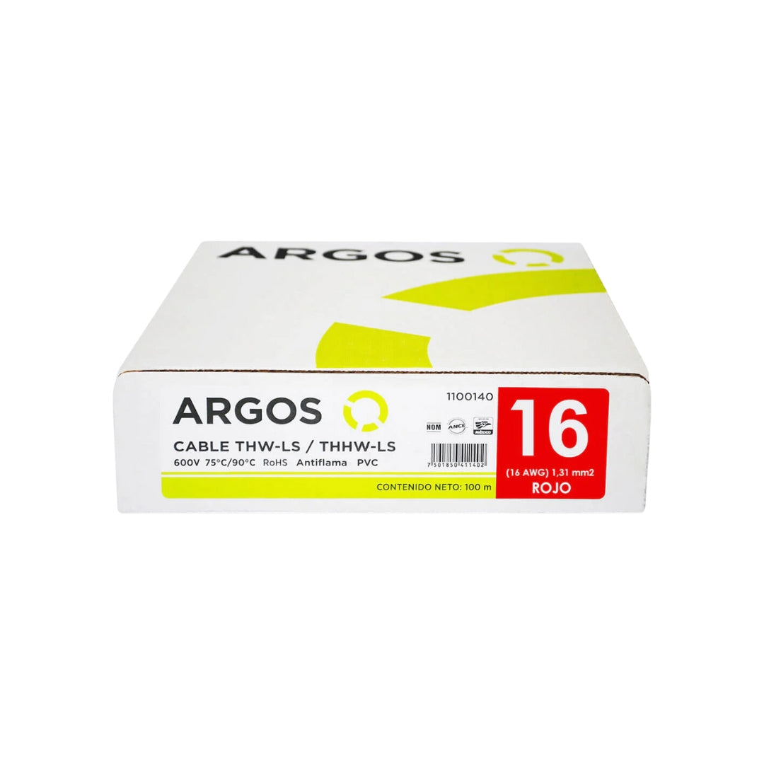 Cable Argos THW #16 Rojo Caja con 100 mts