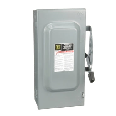 D323N Interruptor de seguridad con porta fusibles Square D de 100A, 3 polos, 240V, NEMA 1, neutro