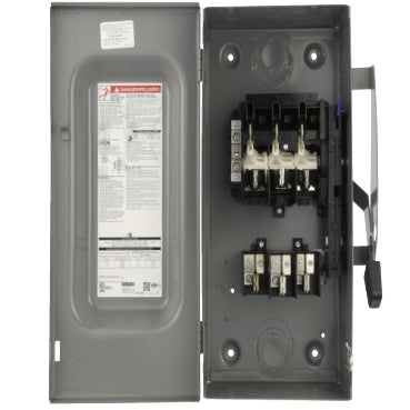 D323N Interruptor de seguridad con porta fusibles Square D de 100A, 3 polos, 240V, NEMA 1, neutro