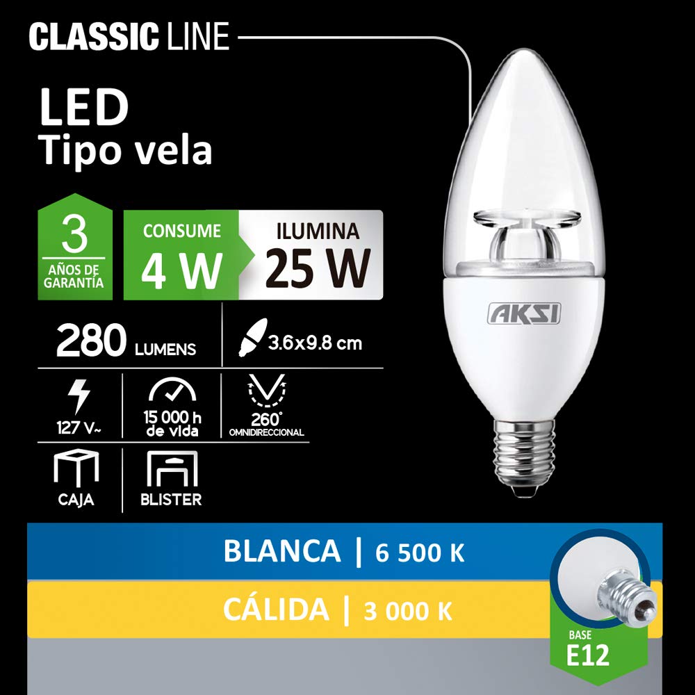 Foco LED Tipo Vela 4W E12