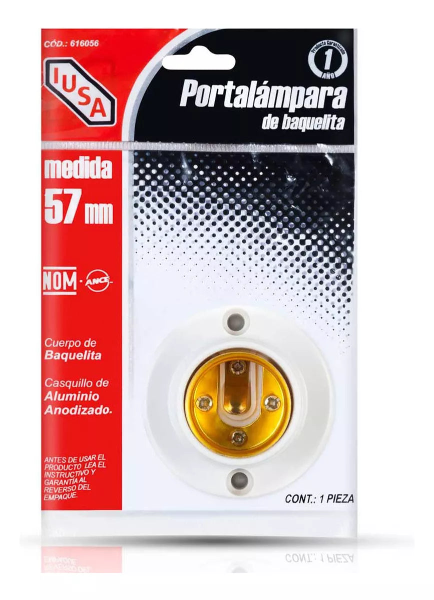 Portalámpara redondo de 57 mm