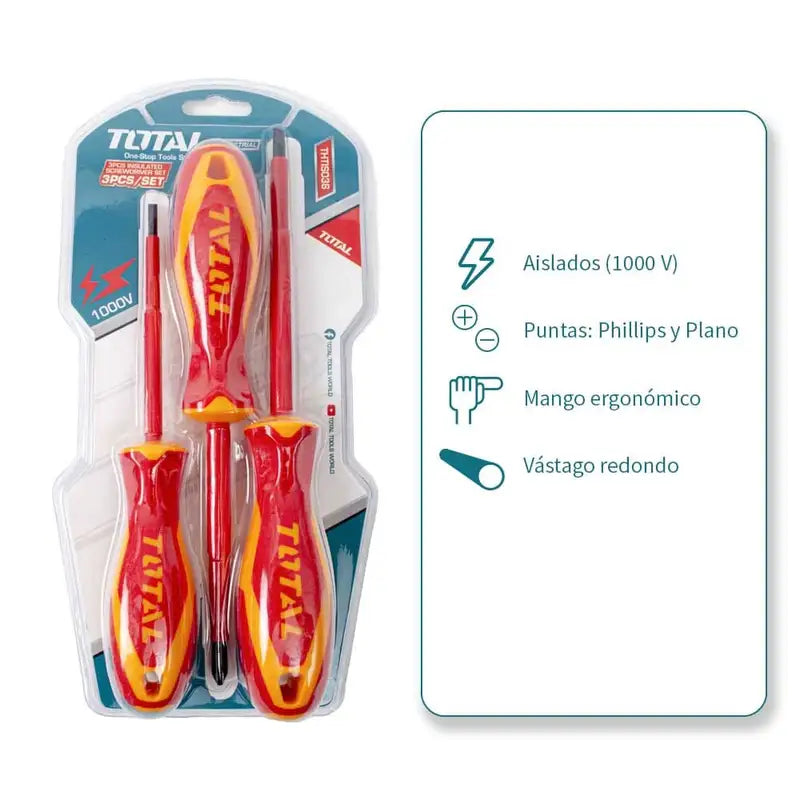 Juego de 3 desarmadores total dieléctricos