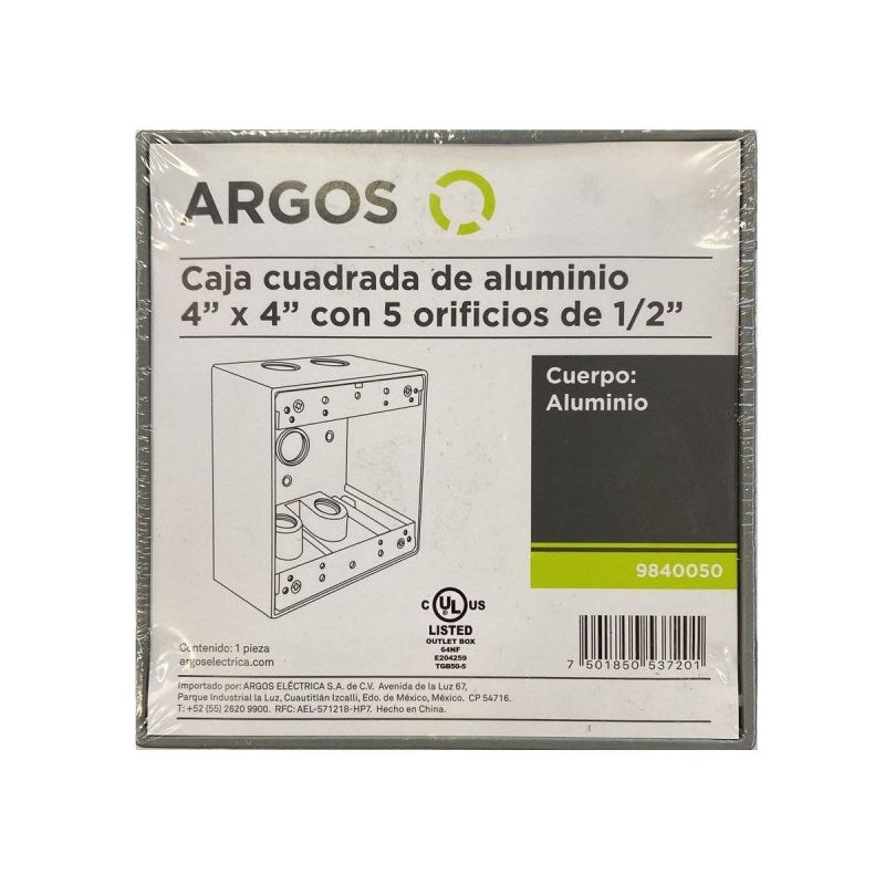 Caja cuadrada aluminio Argos