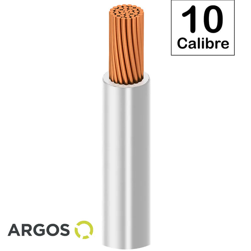 Cable Argos THW #10 Blanco Caja con 100 mts