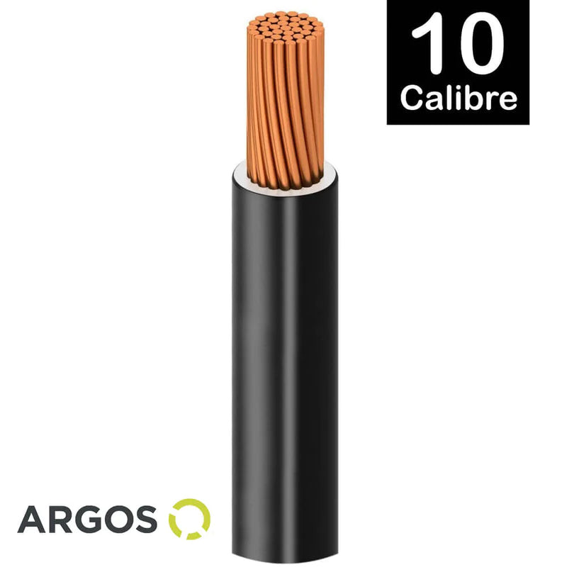 Cable Argos Thw #10 Negro Caja con 100 mts