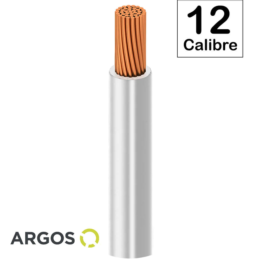 Cable Argos THW #12 Blanco Caja con 100 mts