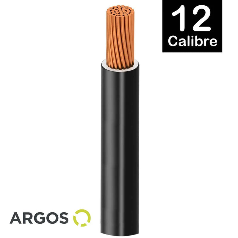 Cable Argos Thw #12 Negro Caja con 100 mts