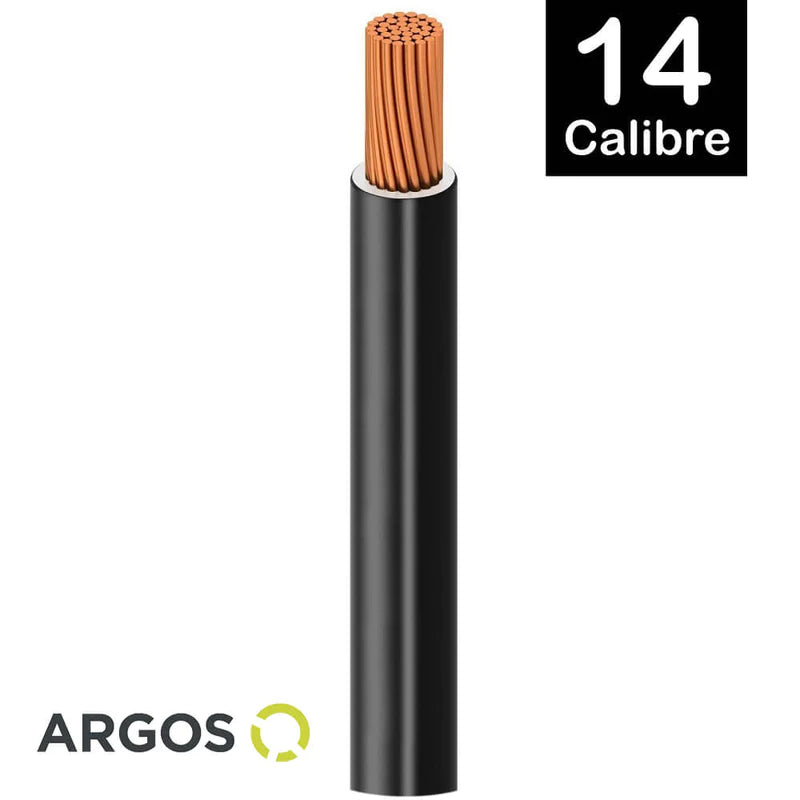 Cable Argos Thw #14 Negro Caja con 100 mts