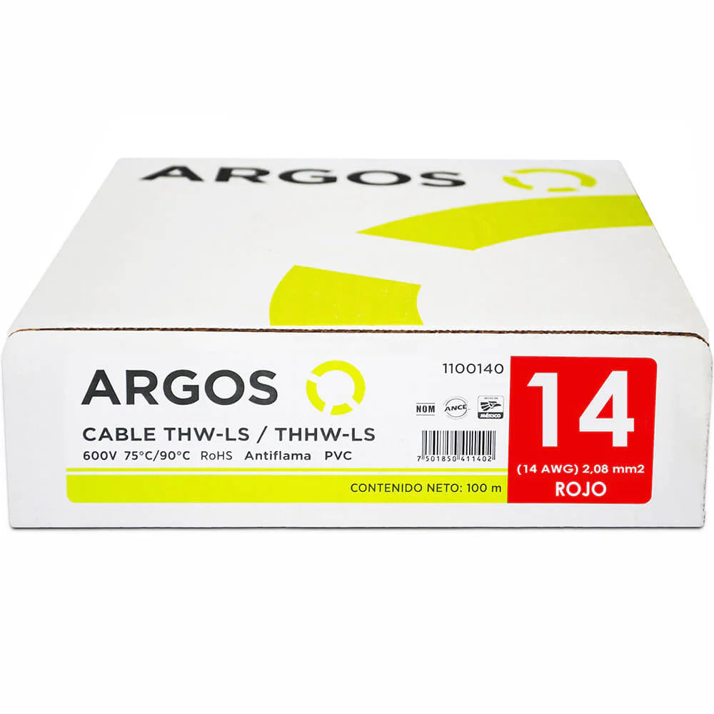 Cable Argos Thw #14 Rojo Caja con 100 mts