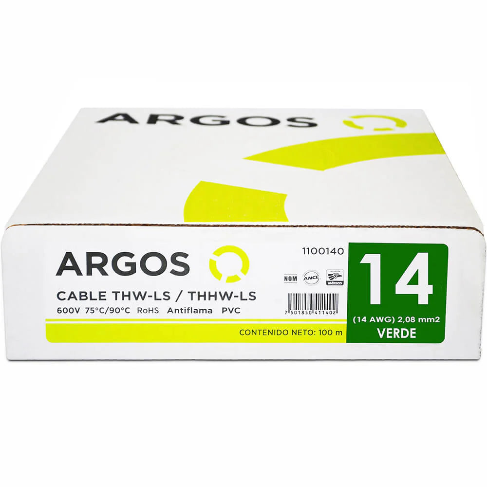 Cable Argos Thw #14 Verde Caja con 100 mts