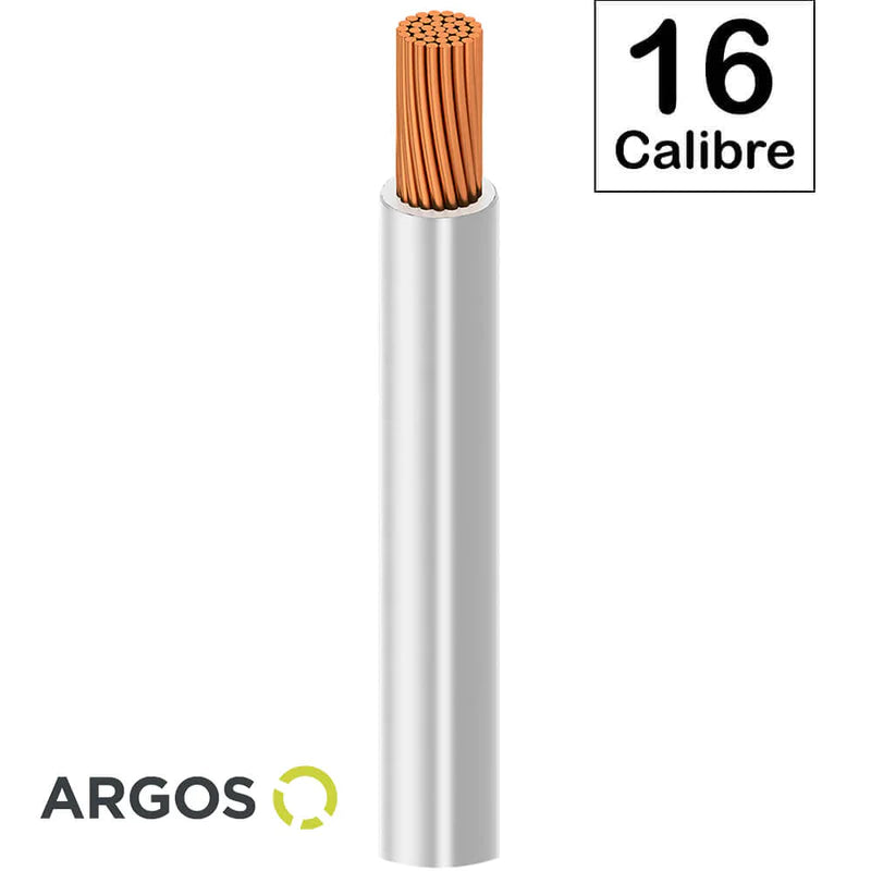 Cable Argos THW #16 Blanco Caja con 100 mts