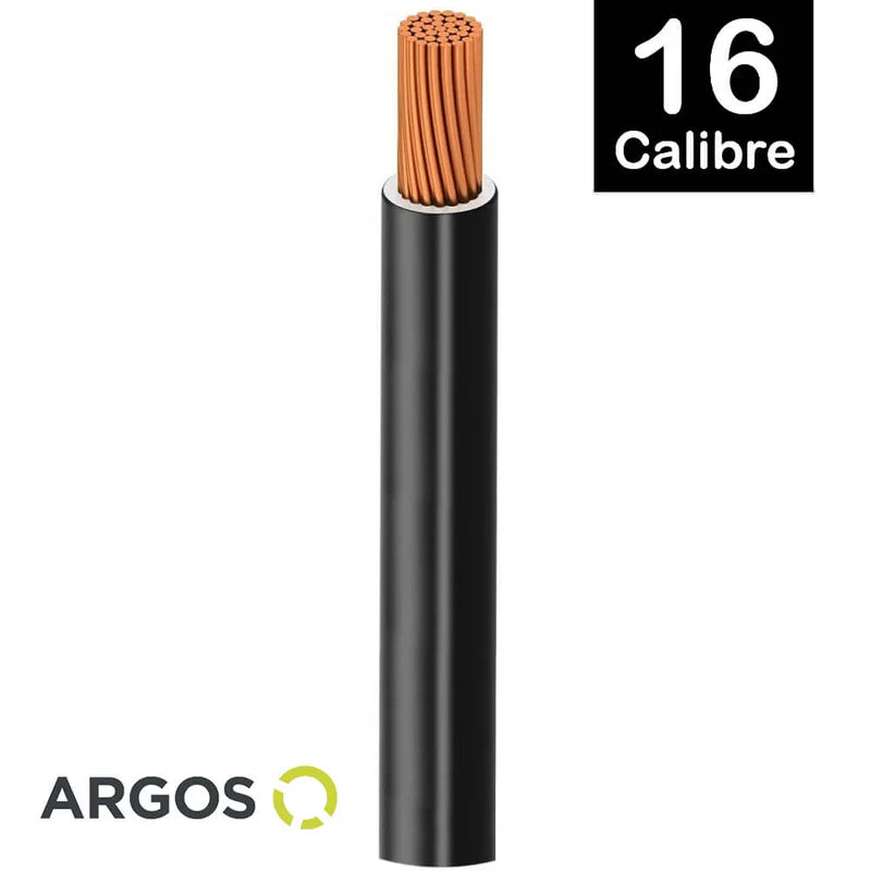 Cable Argos THW #16 Negro Caja con 100 mts