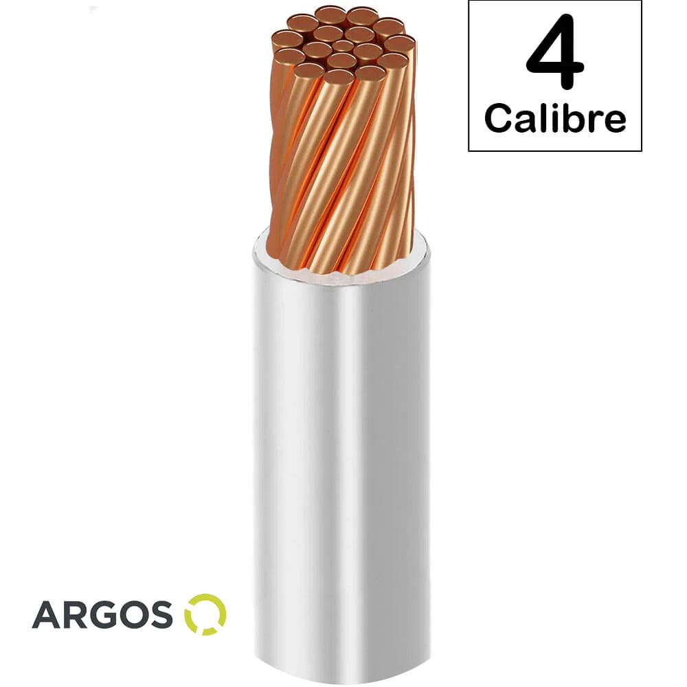 Cable Argos Thw #4 Blanco Caja con 100 metros