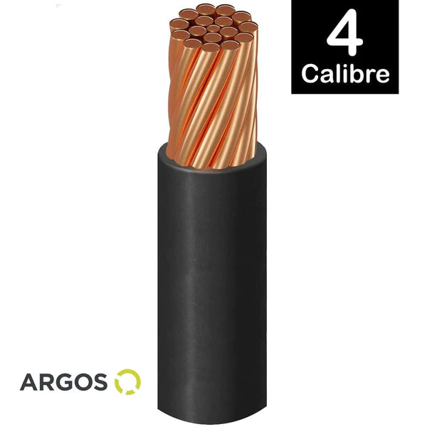 Cable Argos THW #4 Negro Caja con 100 mts