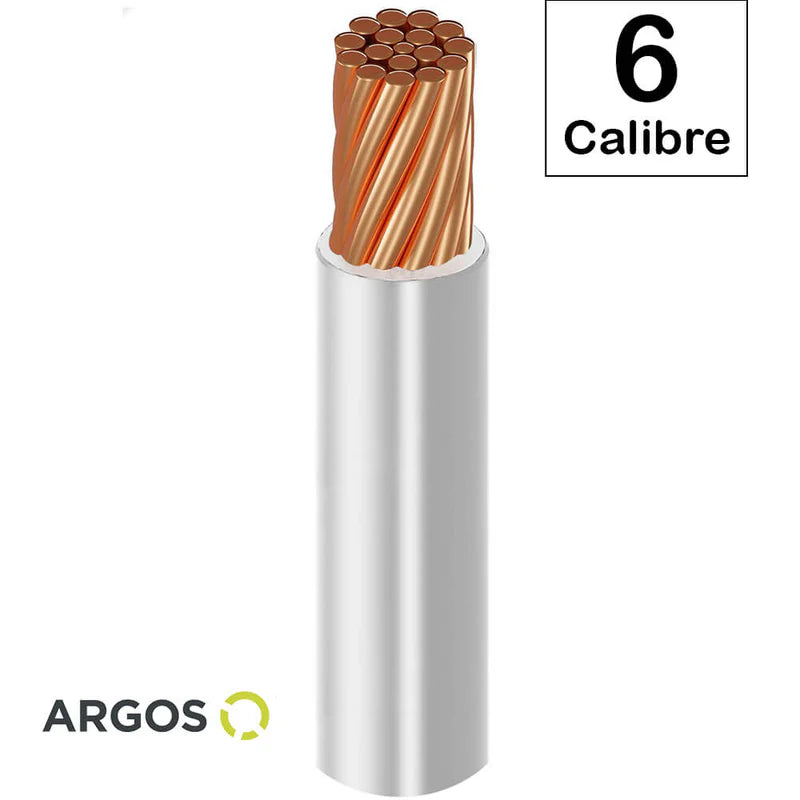 Cable Argos THW #6 Blanco Caja con 100 mts