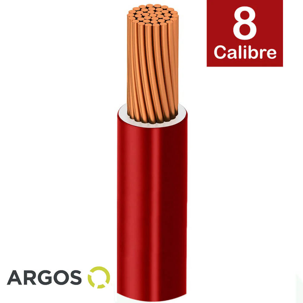 Cable Argos Twh #8 Rojo Caja con 100 mts