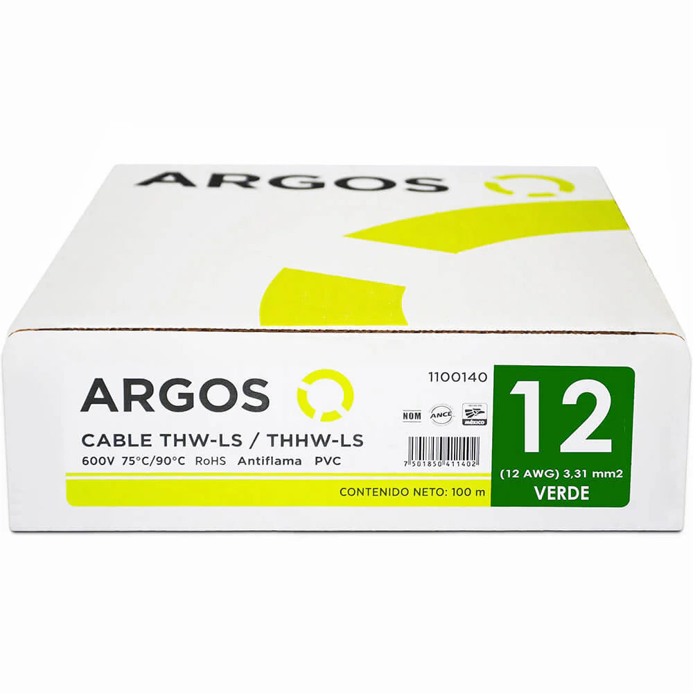 Cable Argos THW #12 Verde Caja con 100 mts