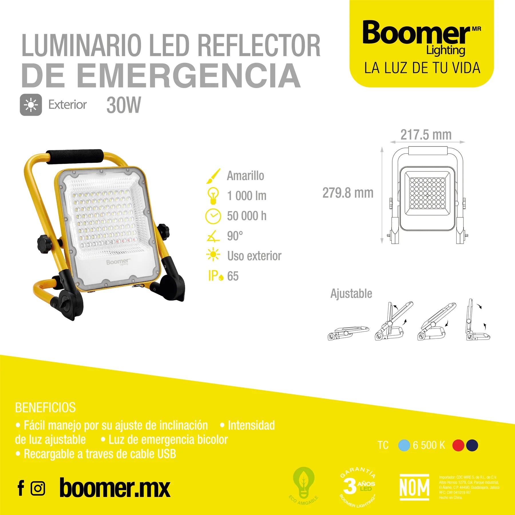 Reflector Óptico LED de Emergencia