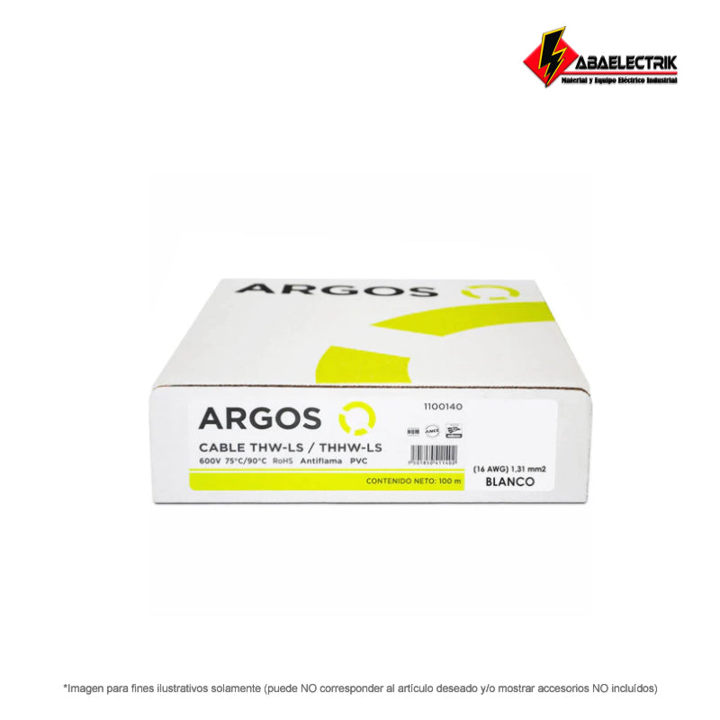 Cable Argos Thw #4 Blanco Caja con 100 metros