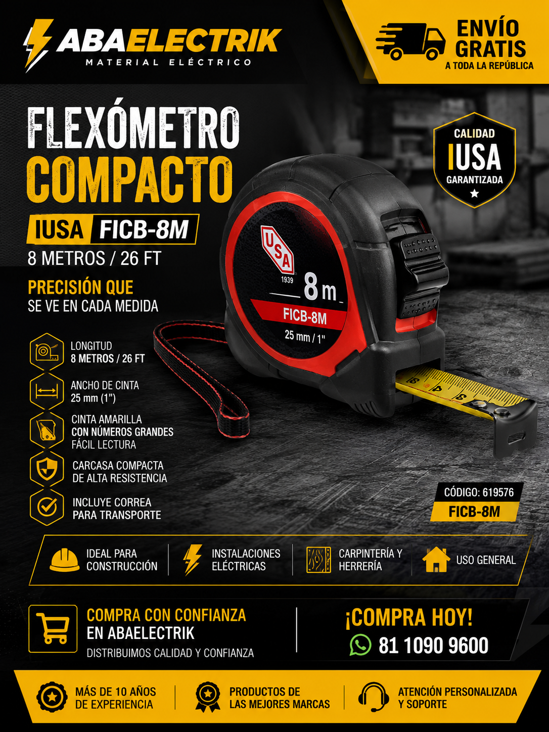 Flexómetro compacto IUSA (Cinta de Medir)