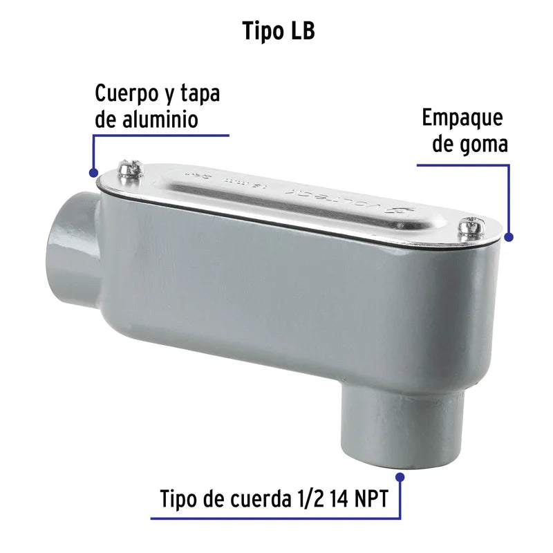 Condulet de aluminio Tipo LB 200 2"