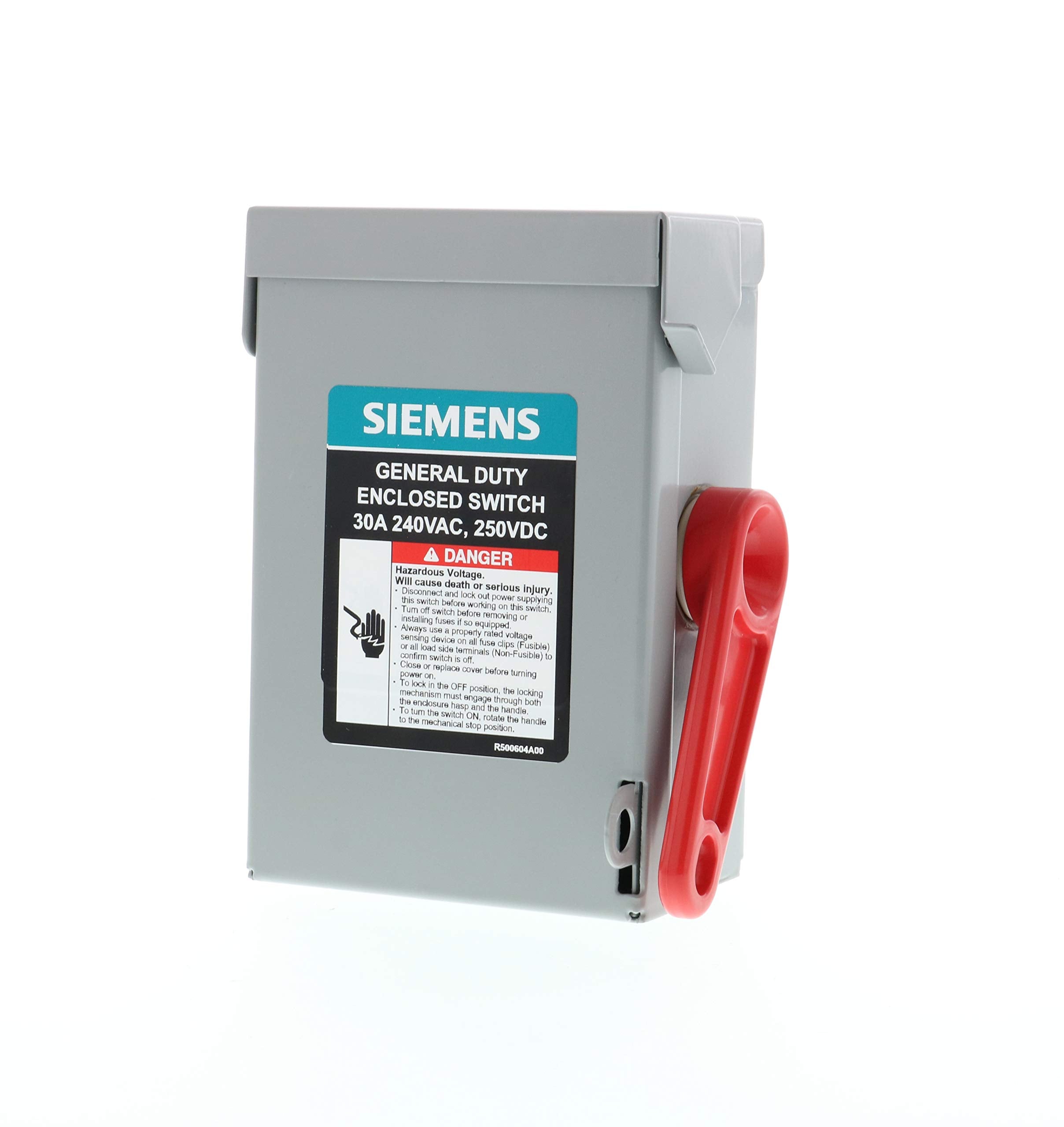 INTERRUPTOR DE SEGURIDAD 2 X 30A 240V NEMA 1 S/PORTA FUSIBLE