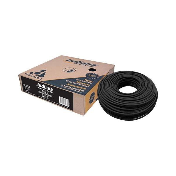 Cable Indiana THW #8 Negro Caja Con 100 mts