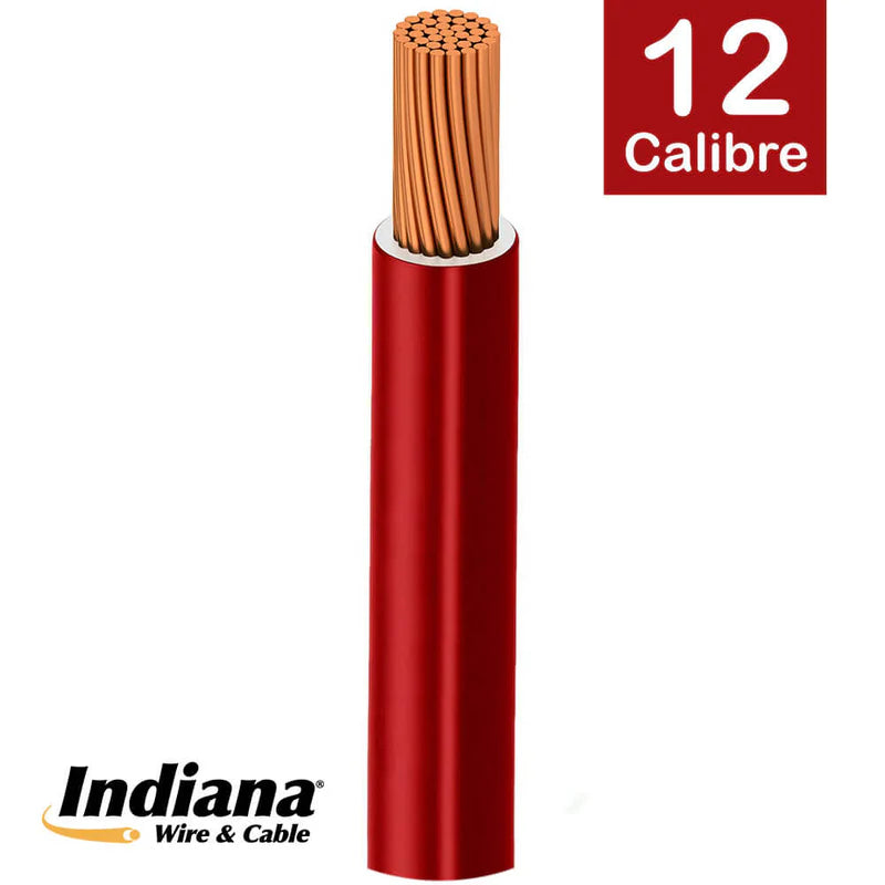 Cable Indiana THW #12 Rojo Caja Con 100 mts