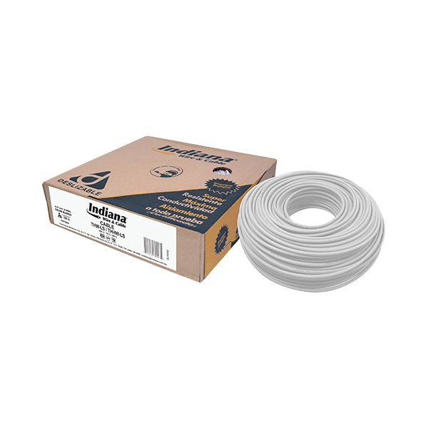 Cable Indiana THW #14 Blanco Caja con 100 mts