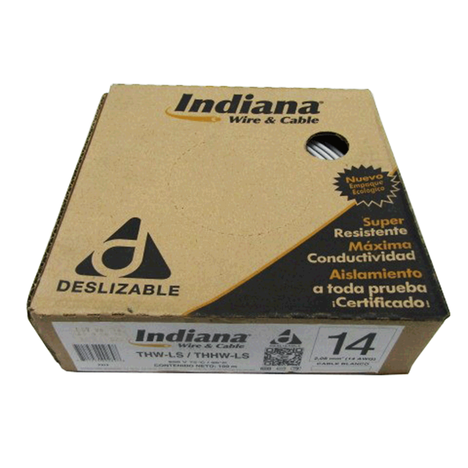 Cable Indiana THW #14 Blanco Caja con 100 mts