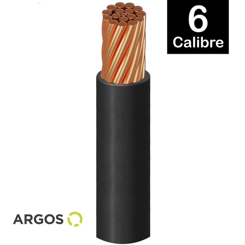 Cable Argos THW #6 Negro Caja con 100 mts