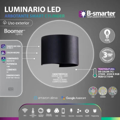 Luminario LED arbotante Cylinder Smart