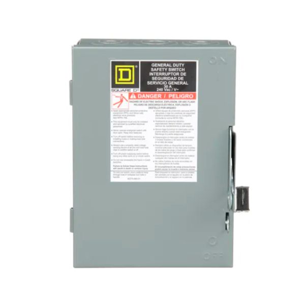 DU321 Interruptor de seguridad sin porta fusibles Square D de 30A, 3 polos, 240V, NEMA 1
