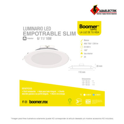 LUMINARIO LED EMPOTRABLE DELGAD 16W 6500