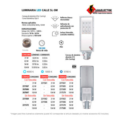 LUMINARIA LED SL-SM-63-5700K-S/F